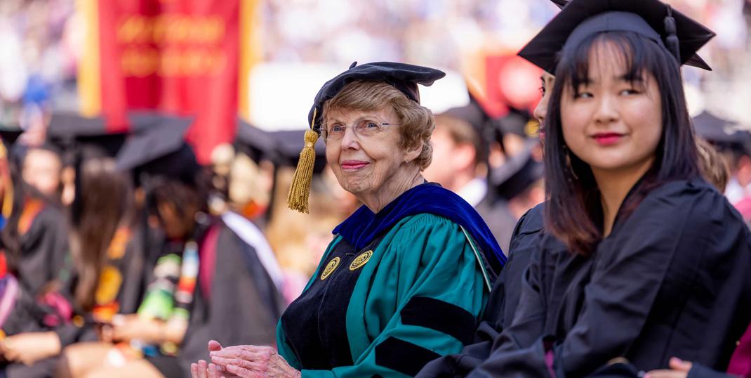 Mary Walsh in academic regalia